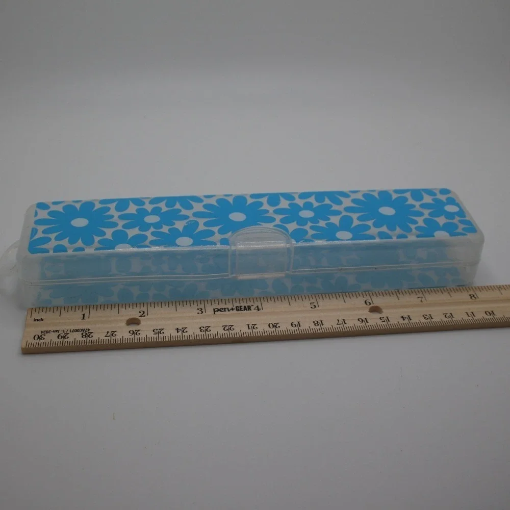 Pen Gear Pencil Case Blue Floral School Supply Organizer‎ Storage